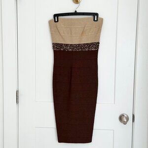 CARMEN MARC VALVO STRAPLESS DRESS